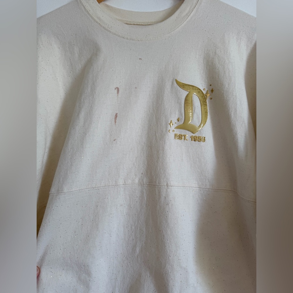 Disneyland Ivory Gold Castle Spirit Jersey size Large AS IS - Picture 3 of 7